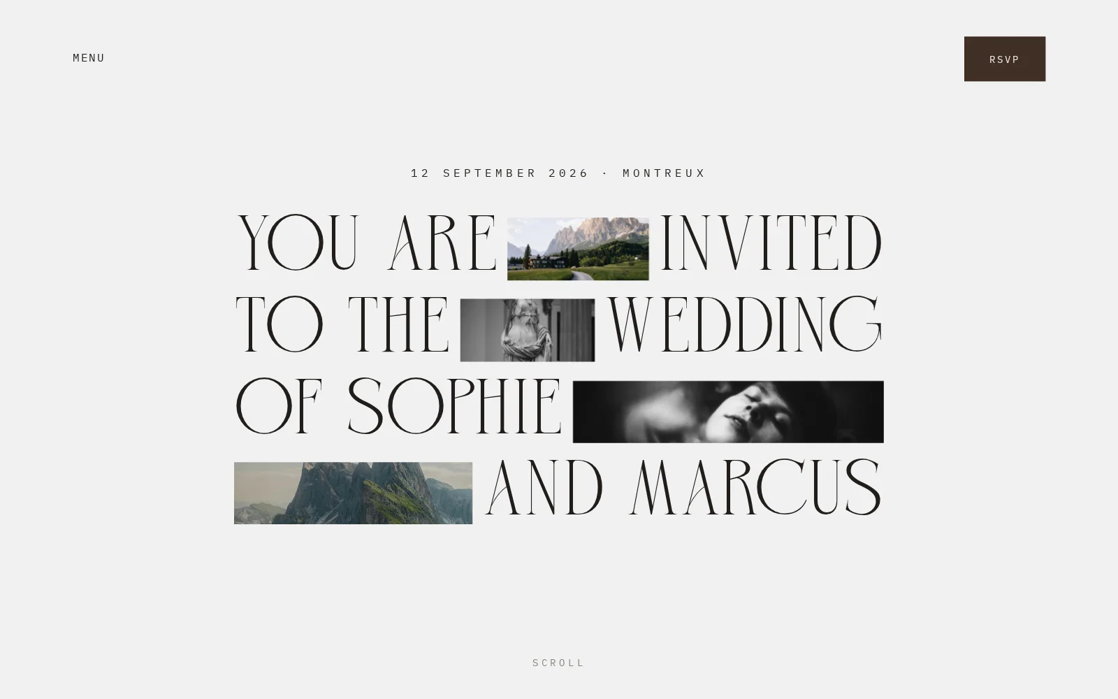 Schweiz: Alpine calm in warm cream and espresso, set in crisp editorial type